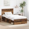 vidaXL Estructura de cama con cabecera Madera vieja 100 x 200 cm
