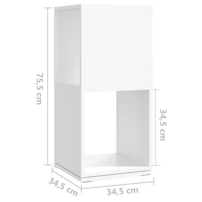 vidaXL Armario giratorio aglomerado blanco 34,5x34,5x75,5 cm