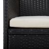 vidaXL Muebles de jardín 3 piezas ratán sintético y vidrio negro