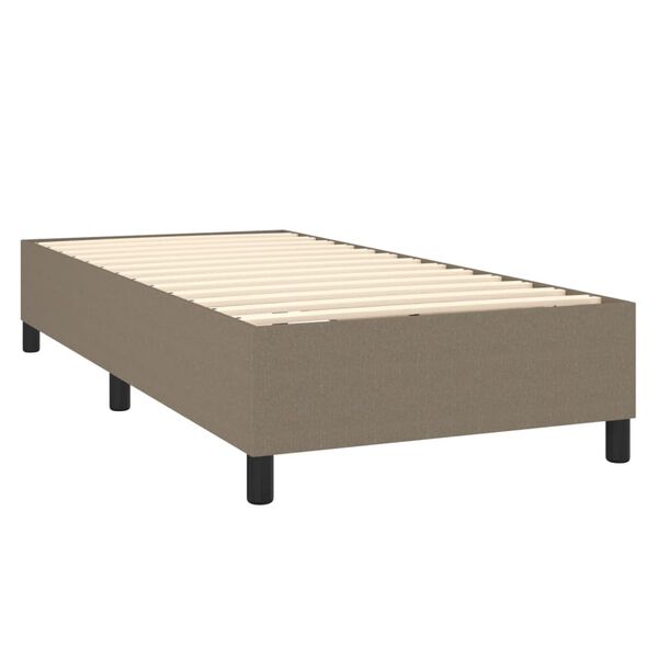 vidaXL Cama box spring con colch&oacute;n tela gris taupe 80x200 cm