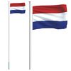 vidaXL M&aacute;stil y bandera de Pa&iacute;ses Bajos aluminio 6,08 m