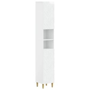 vidaXL Armario de Ba&ntilde;o con Estante Abierto DELFT Blanco Brillante