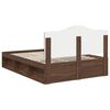 vidaXL Estructura de cama con cabecera Roble Marr&oacute;n 140 x 200 cm