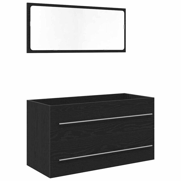 vidaXL Gabinete para Lavabo con cajón Roble Negro 90 x 45 x 1.5 cm