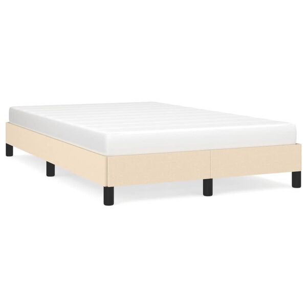 vidaXL Estructura de cama sin colchón tela crema 120x190 cm