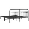 vidaXL Estructura cama sin colch&oacute;n con cabecero metal negro 183x213 cm