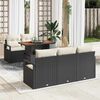 vidaXL Conjunto de sof&aacute; de jard&iacute;n 6 pcs Negro Polirat&aacute;n