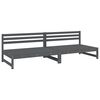 vidaXL Sof&aacute;s centrales de jard&iacute;n 2 uds madera de pino gris 120x80 cm