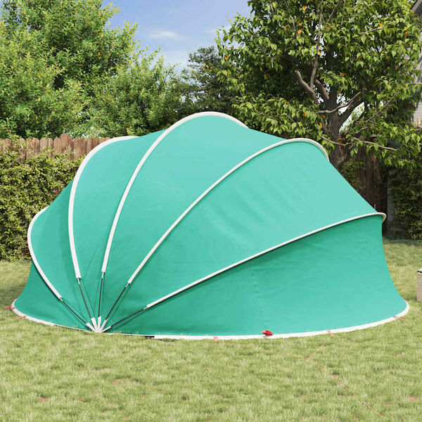 vidaXL Cúpula para piscina Manual Verde 472 x 460 x 229 cm