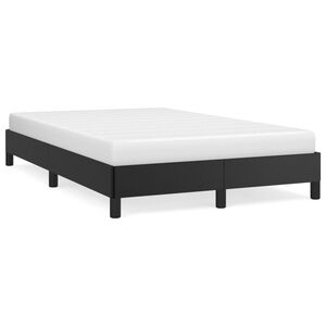 vidaXL Estructura de cama sin colch&oacute;n cuero sint&eacute;tico negro 120x190 cm