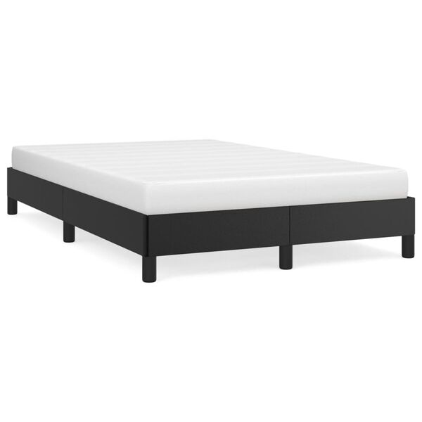 vidaXL Estructura de cama sin colch&oacute;n cuero sint&eacute;tico negro 120x190 cm