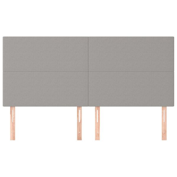 vidaXL Cabecero de cama gris claro 160x5x118/128 cm de tela