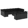 vidaXL Set sof&aacute;s de jard&iacute;n 14 pzas con cojines rat&aacute;n sint&eacute;tico negro