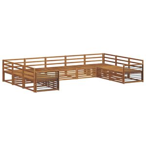 vidaXL Juegos de sof&aacute;s 9 pcs Natural Madera de Acacia S&oacute;lida
