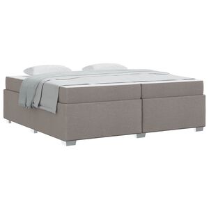 vidaXL Estructura de cama con colch&oacute;n Taup&eacute; 200 x 200 cm tela