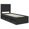 vidaXL Estructura de cama Negro 75 x 190 cm Madera de pino macizo
