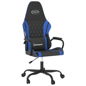 vidaXL Silla gaming cuero sint&eacute;tico negro y azul