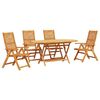 vidaXL Conjunto de Comedor de Jard&iacute;n 5 pcs Marr&oacute;n