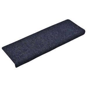 vidaXL Felpudos autoadhesivos para escaleras, 15 unidades, 65 x 21 x 4 cm, borde rectangular azul