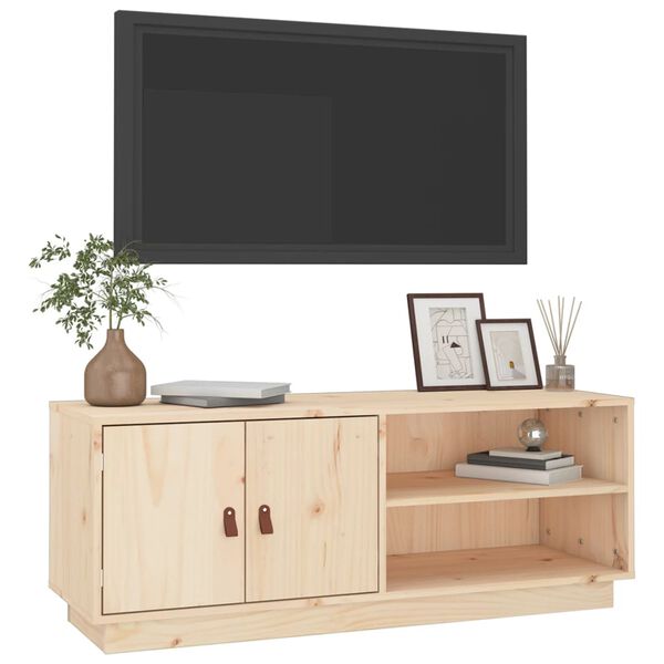 vidaXL Mueble de TV de madera maciza de pino 105x34x40 cm