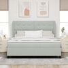 vidaXL Cama tipo Box Spring Gris Claro 200 x 180 cm Poli&eacute;ster