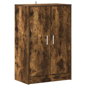 vidaXL Zapatero madera contrachapada roble ahumado 60x35x92 cm