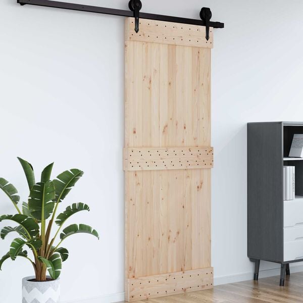 vidaXL Puerta NARVIK Natural 80 x 210 cm Madera de Pino S&oacute;lido