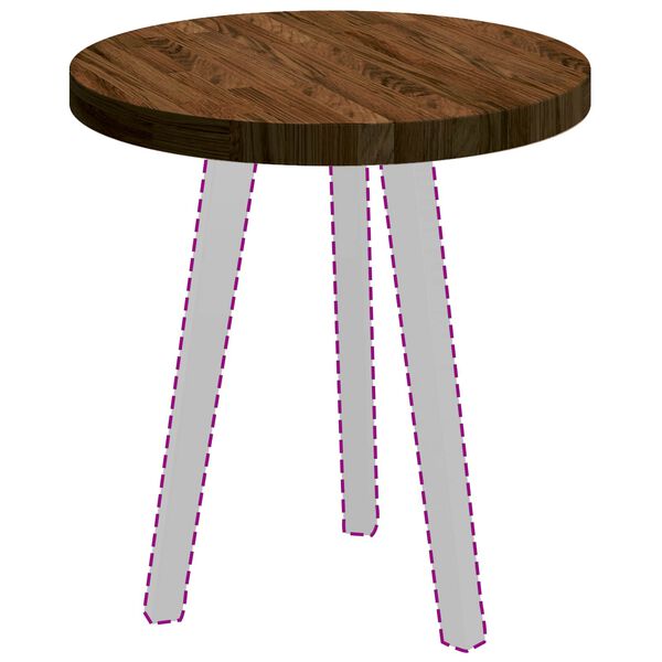 vidaXL Encimera Marr&oacute;n Oscuro &Oslash; 50 x 4 cm Madera de Roble S&oacute;lido