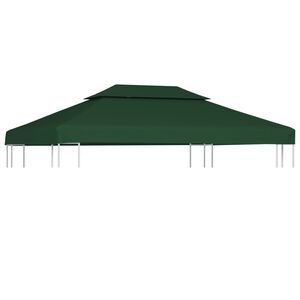vidaXL Cubierta de repuesto de cenador 310 g/m&sup2; verde 3x4 m