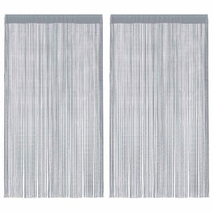 vidaXL Cortinas de tiras 2 uds gris claro 140x250 cm