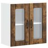 vidaXL Armario de cocina con puerta de cristal Lucca roble ahumado