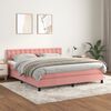 vidaXL Cama box spring con colch&oacute;n terciopelo rosa 180x200 cm