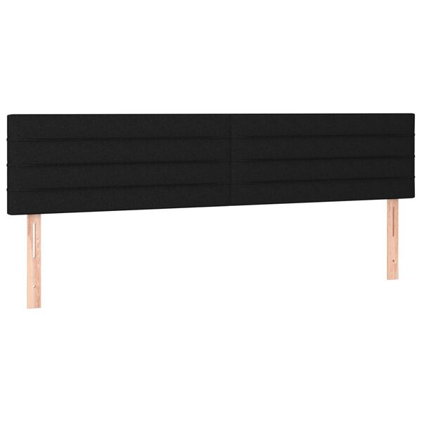 vidaXL Cabeceros tela negro 160x5x78/88 cm