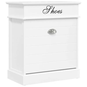 vidaXL Zapatero de madera de Paulownia blanco 50x28x58 cm