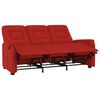 vidaXL Sillón reclinable de masaje 3 plazas cuero sintético rojo tinto