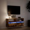 vidaXL Mueble de TV de pared con luces LED roble ahumado 100x31x45 cm