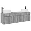 vidaXL Juego de Muebles de Ba&ntilde;o 3 uds. Sonoma gris 49 x 44,5 x 65,5 cm