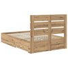 vidaXL Estructura de cama con caj&oacute;n Roble artesanal 120 x 190 cm