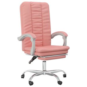 vidaXL Silla de oficina reclinable cuero sint&eacute;tico rosa
