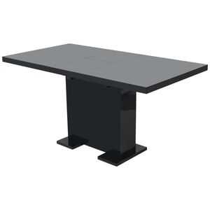 vidaXL Mesa de comedor extensible negra con brillo