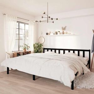 vidaXL Estructura de cama sin colch&oacute;n madera maciza negro 200x200 cm