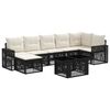 vidaXL Conjunto de sof&aacute;s de jard&iacute;n 8 uds. Negro y Blanco Crema