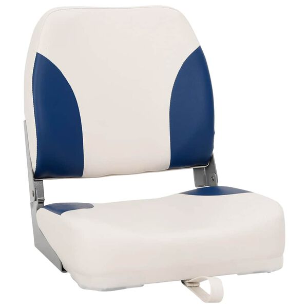 vidaXL Asiento plegable para barco 1 juego azul y blanco 41x36x48 cm