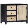 vidaXL Aparador tallado a mano madera maciza de mango gris 75x35x60 cm