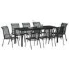 vidaXL Conjunto de Comedor de Jard&iacute;n 9 pcs Negro