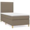 vidaXL Cama box spring con colch&oacute;n tela gris taupe 80x200 cm