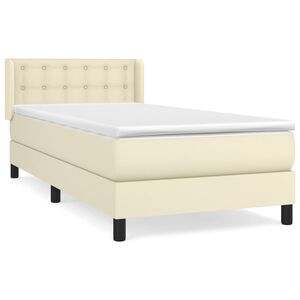 vidaXL Cama box spring con colch&oacute;n cuero sint&eacute;tico crema 80x200 cm