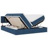 vidaXL Cama de almacenamiento LED con colch&oacute;n Azul 200 x 200 cm Tela