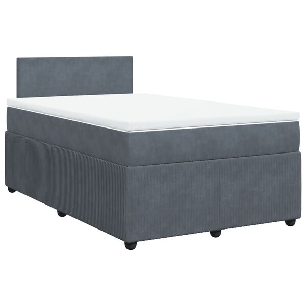 vidaXL Cama box spring con colchón terciopelo gris oscuro 120x190 cm