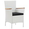vidaXL Juego de comedor de jard&iacute;n 7 piezas rat&aacute;n sint&eacute;tico blanco